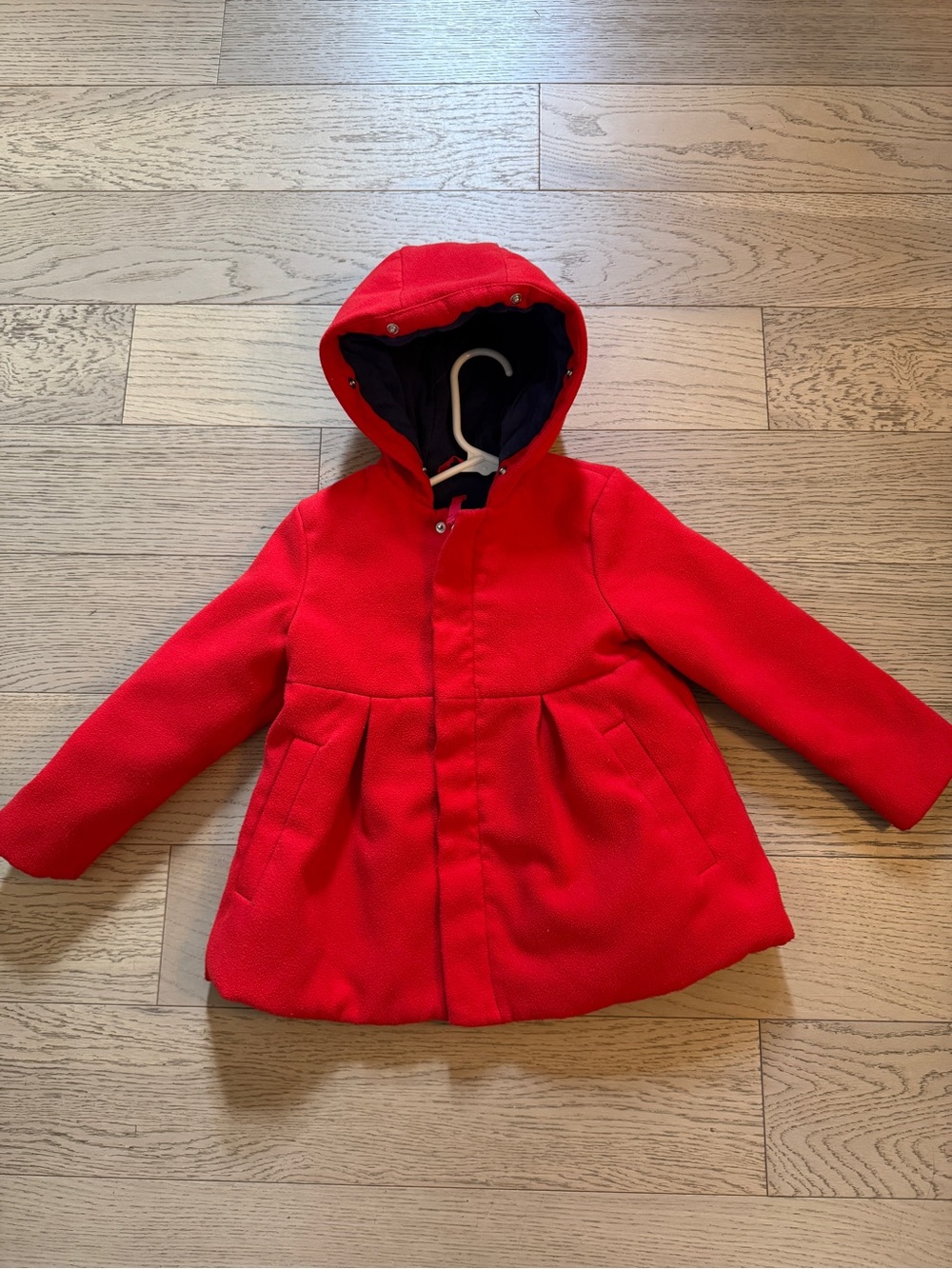 Cat & Jack Girl's Bright Red Hooded Peacoat